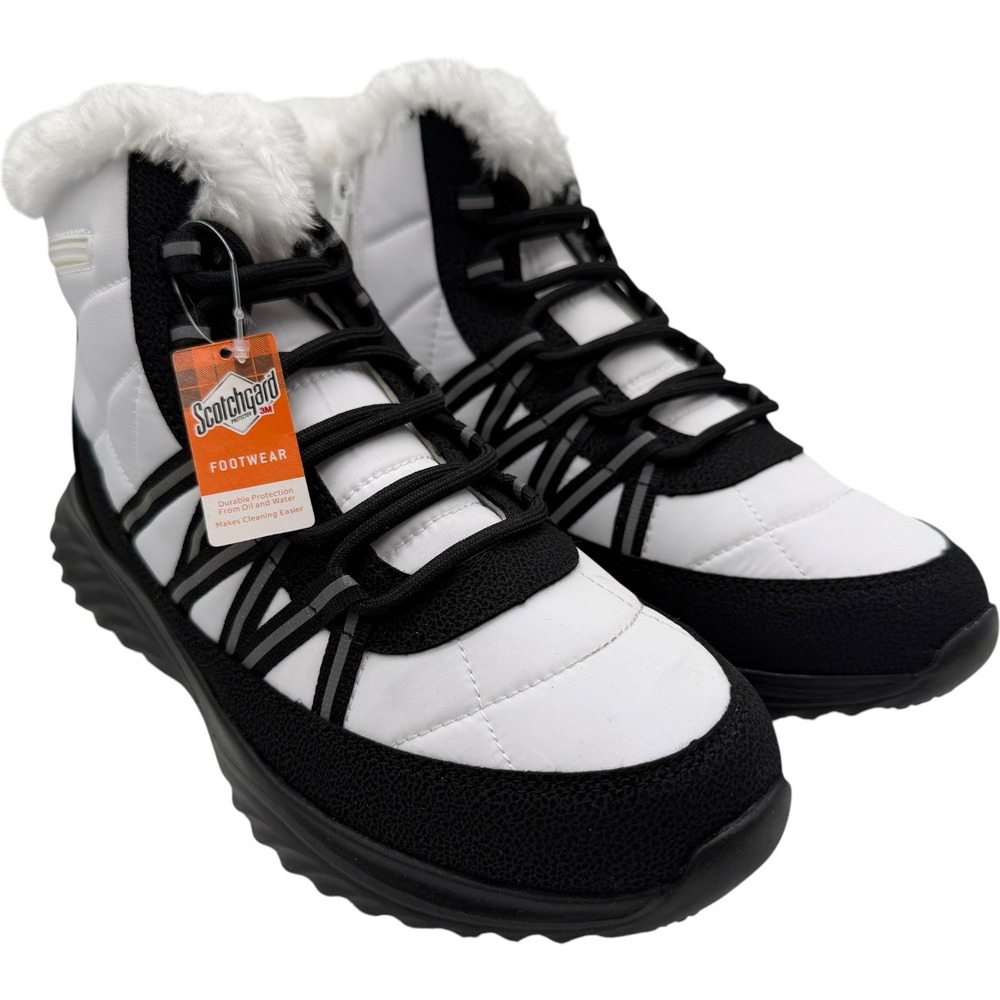 Tony Little Cheeks Health Tech Winter Boots Scotchgard Faux Fur White Black New